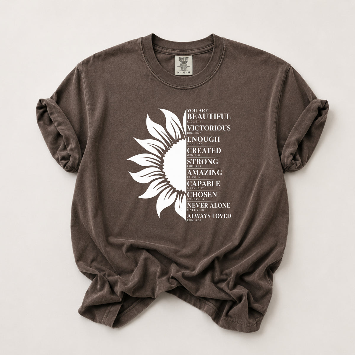 Sunflower Affirmations Tee in Espresso