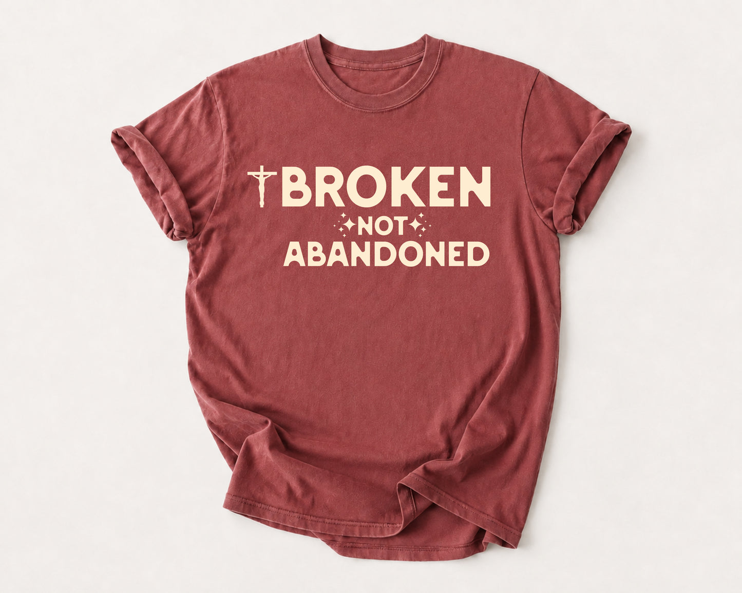 Broken Not Abandoned T-Shirt in Brick