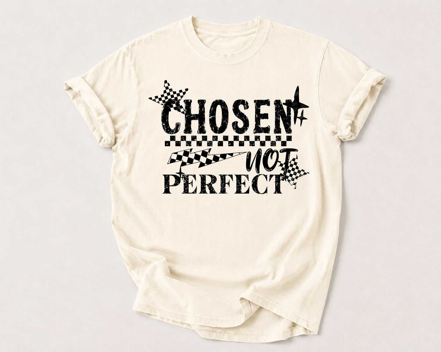Chosen Not Perfect Graphic T-Shirt in Ivory