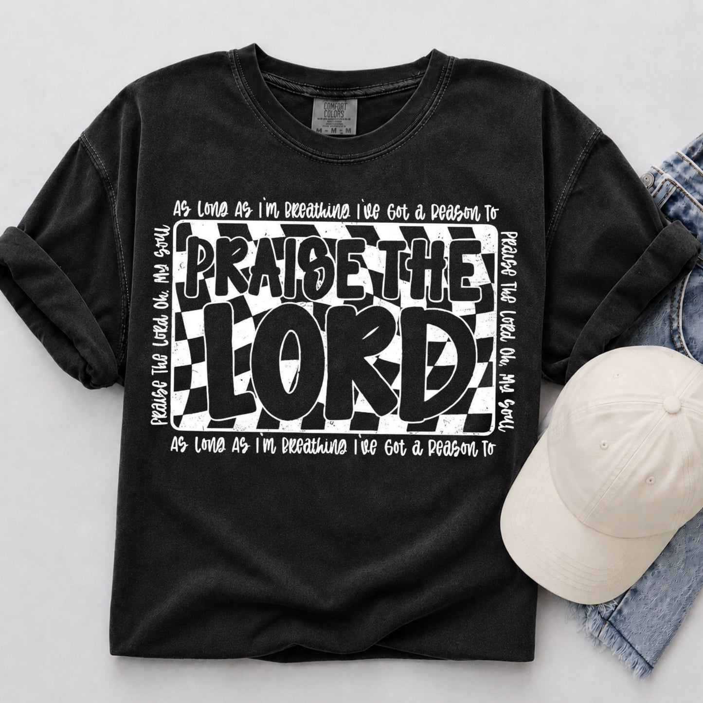 Praise The Lord Tee in Black