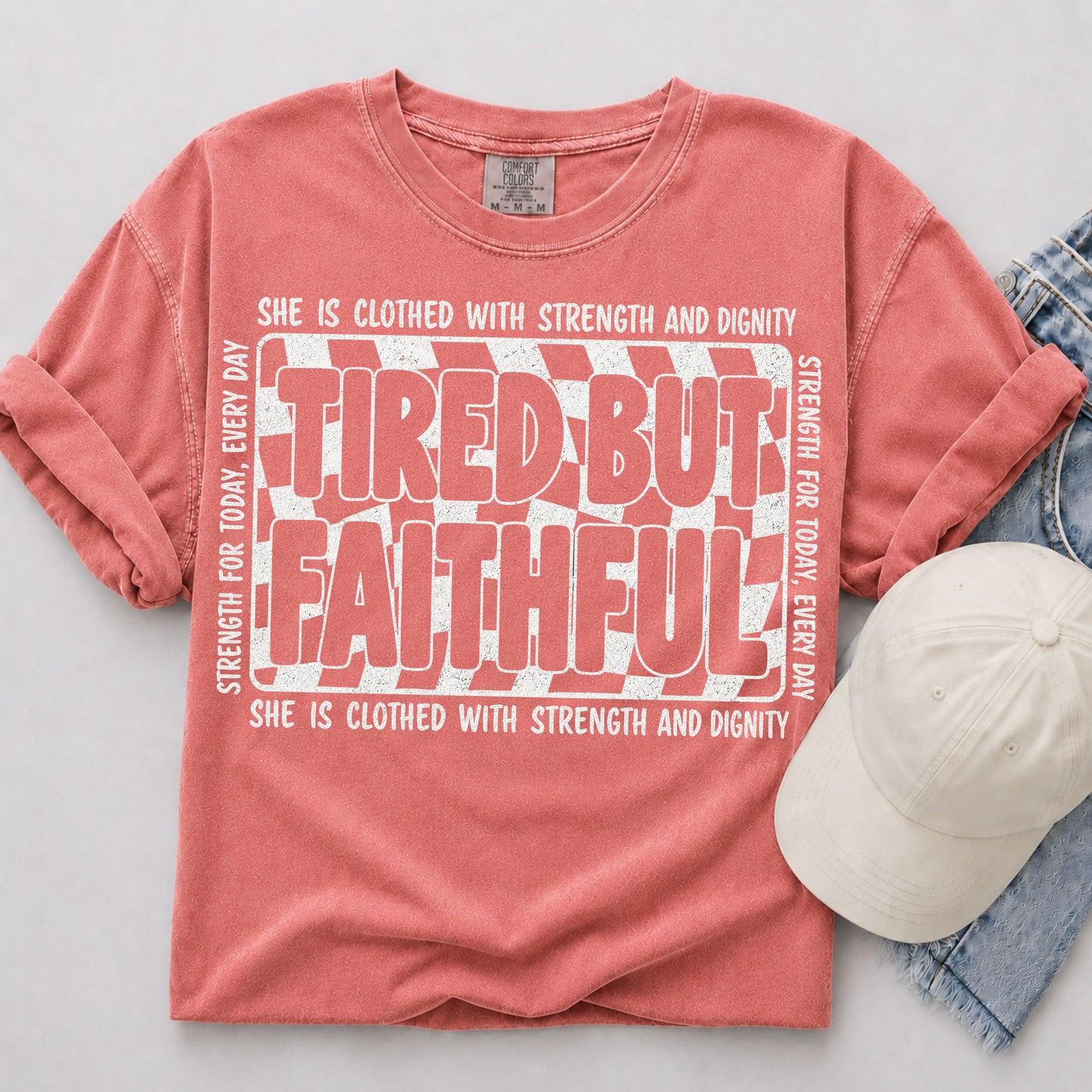 Tired But Faithful Tee in Watermelon