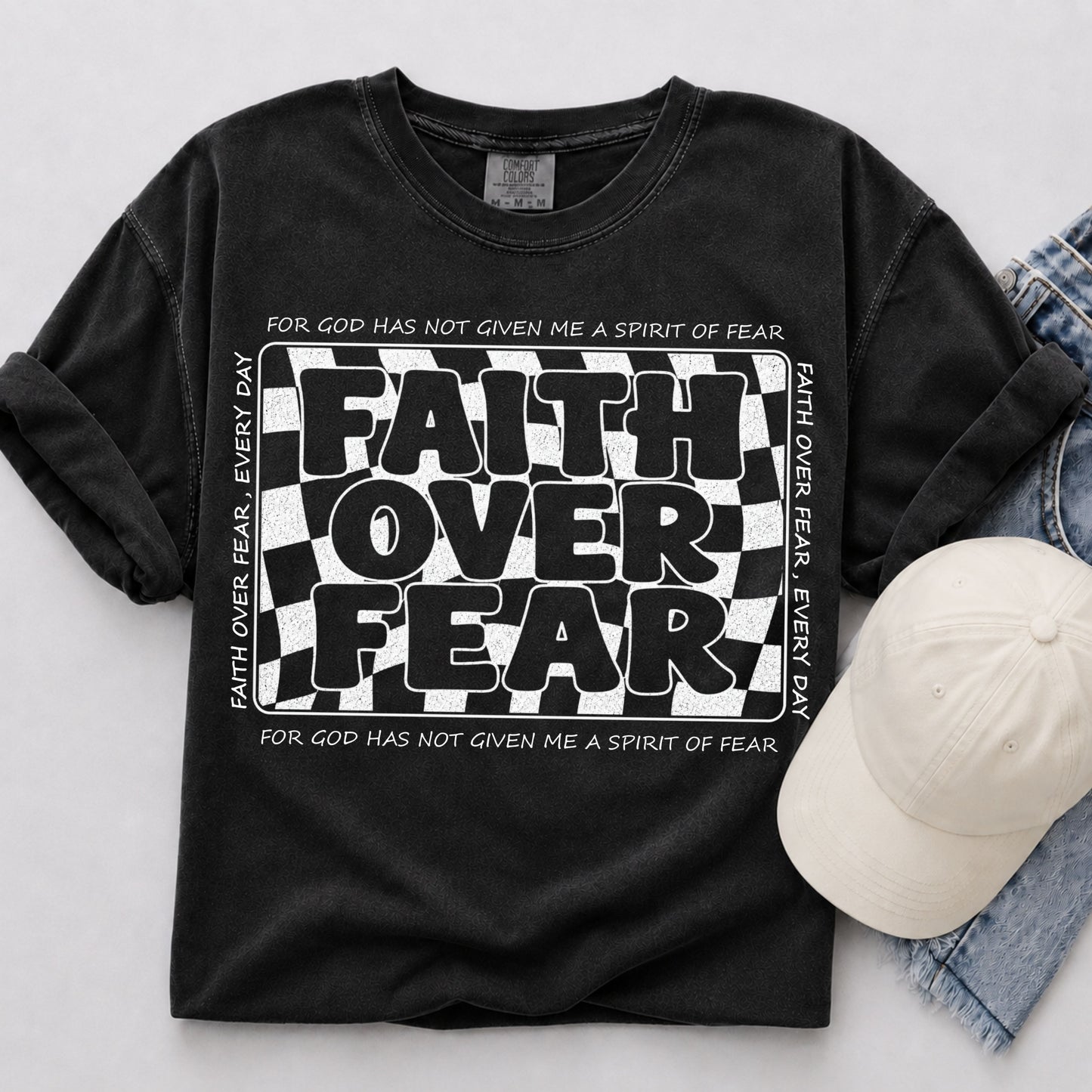 Faith Over Fear Tee in Black