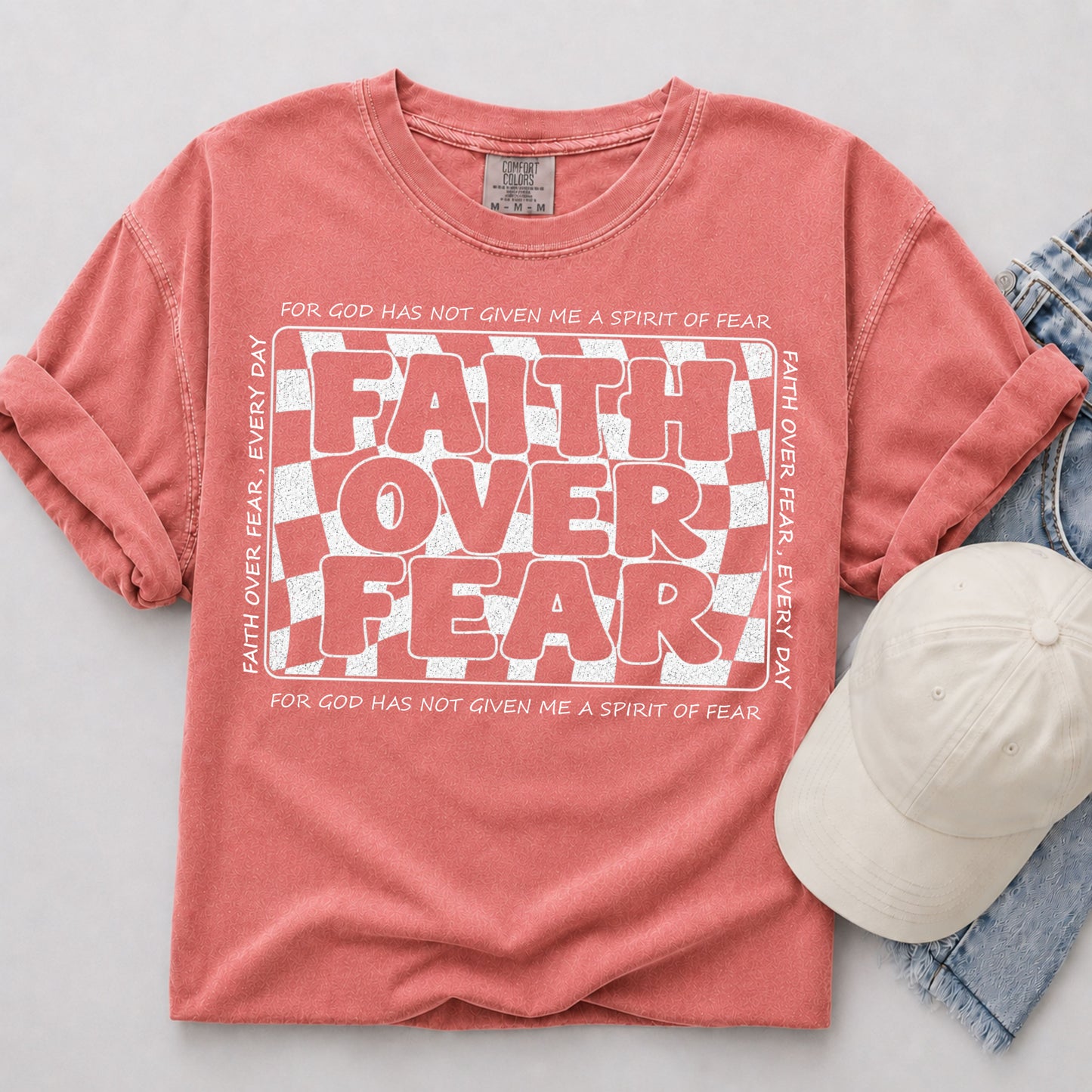 Faith Over Fear Tee in Watermelon