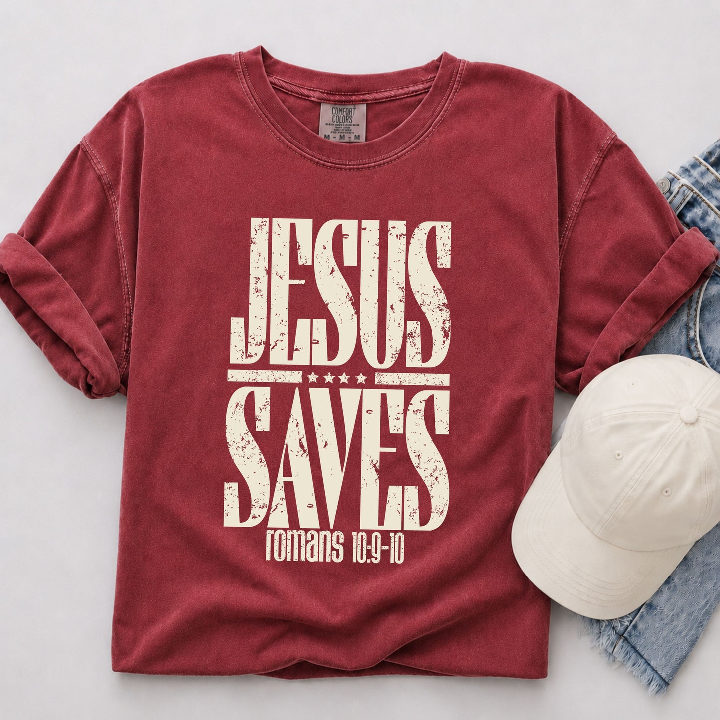 Jesus Saves Tee in Chili