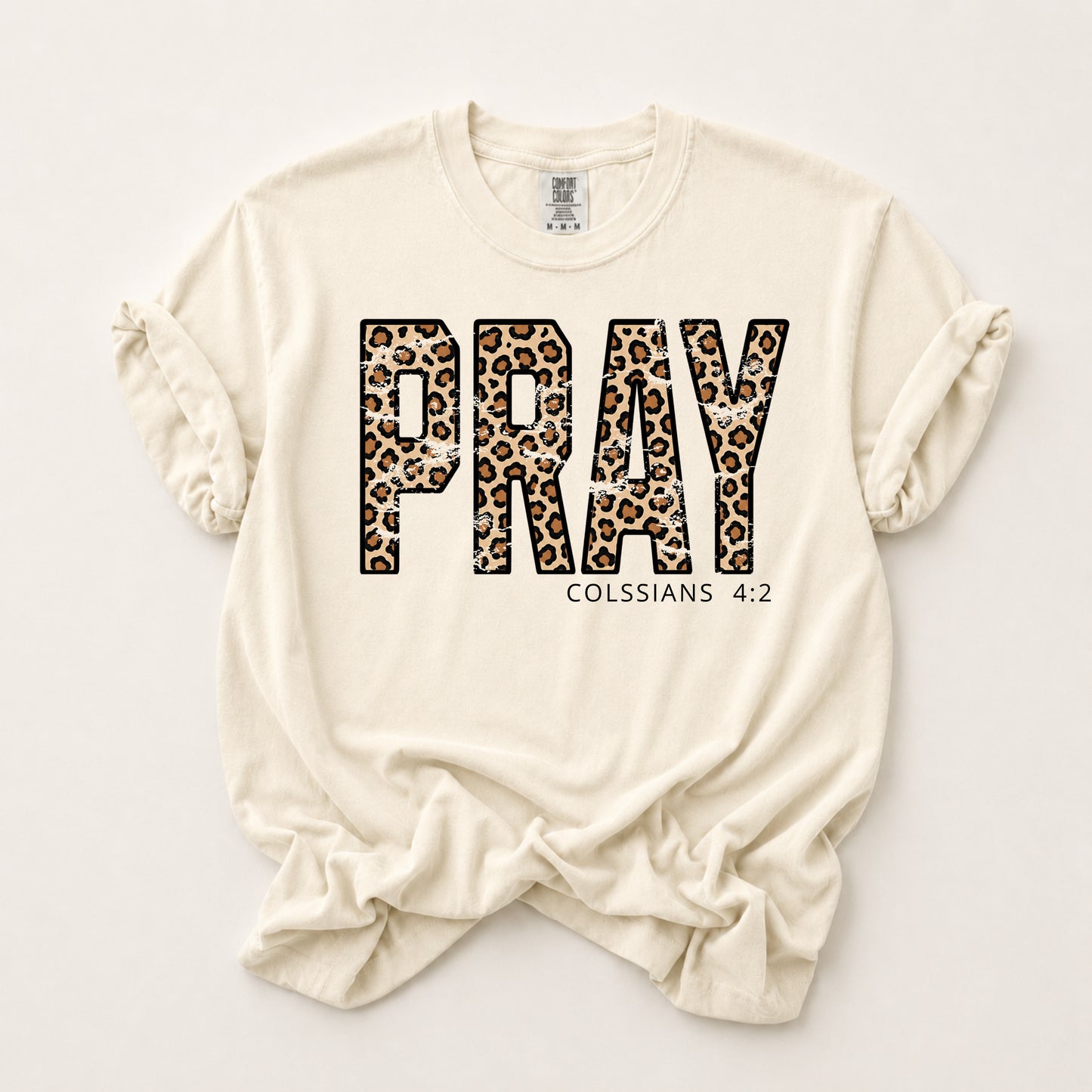 Pray Leopard Tee in Ivory