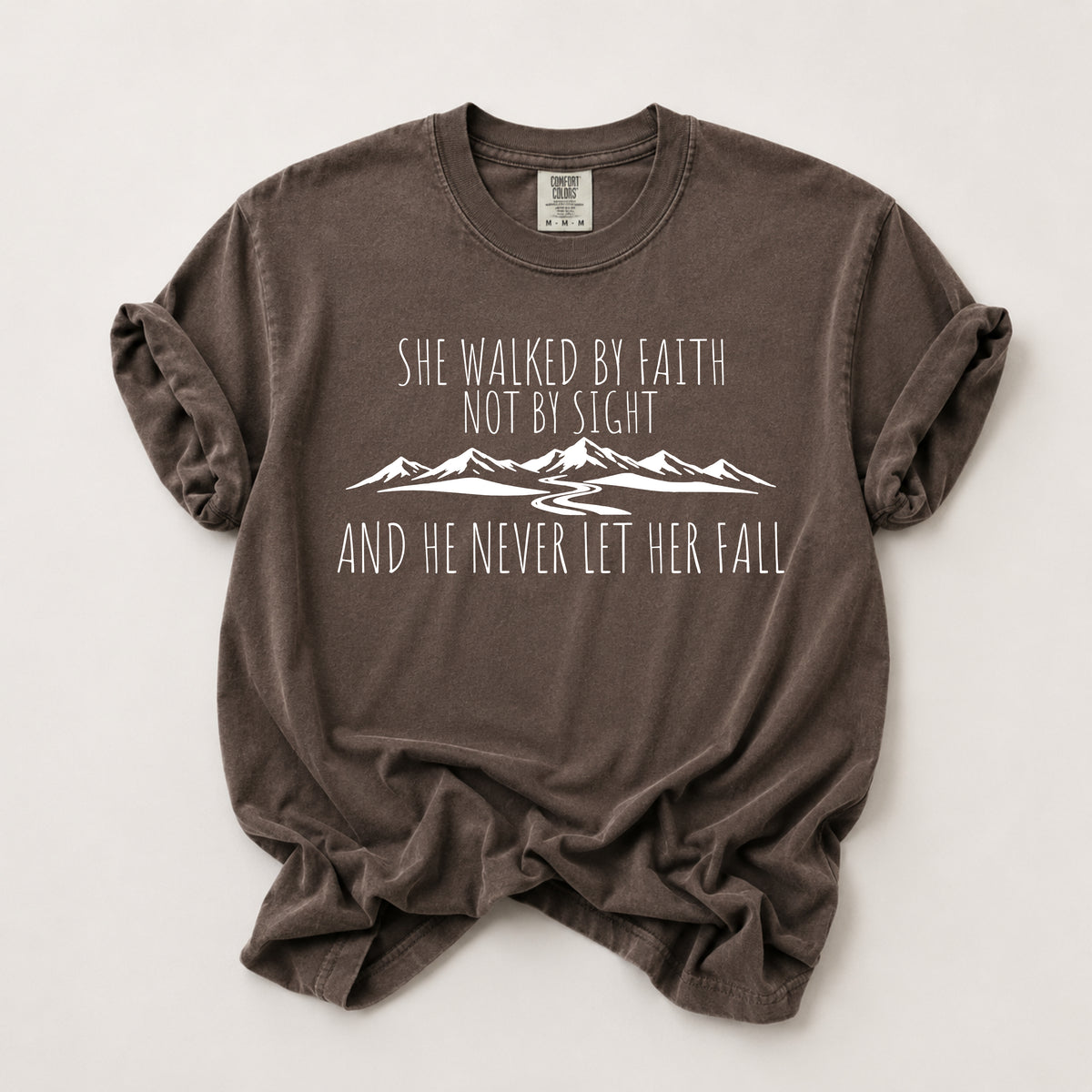 She Walked By Faith Tee in Espresso