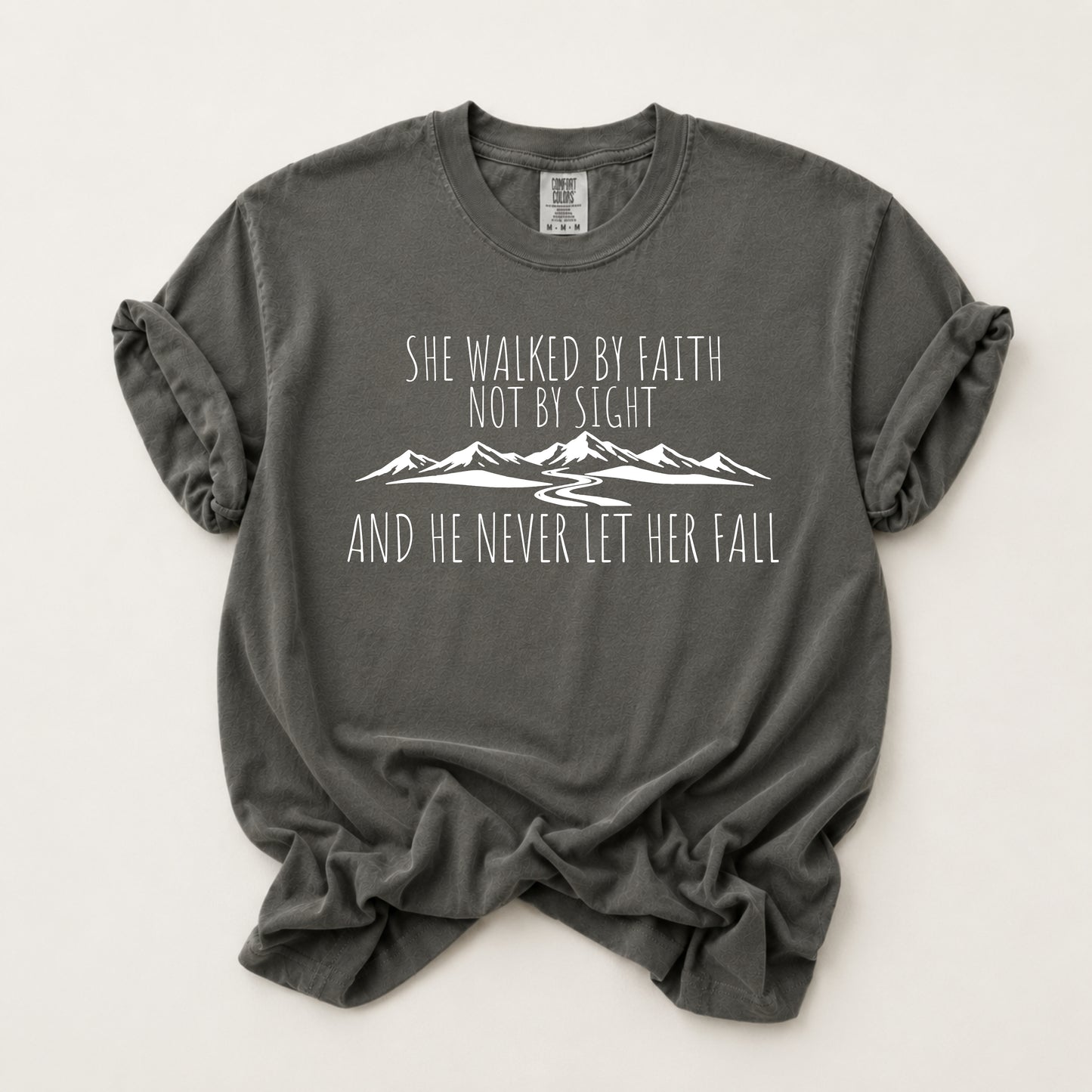 She Walked By Faith Tee in Pepper