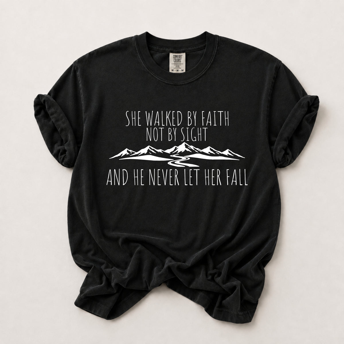She Walked By Faith Tee in Black