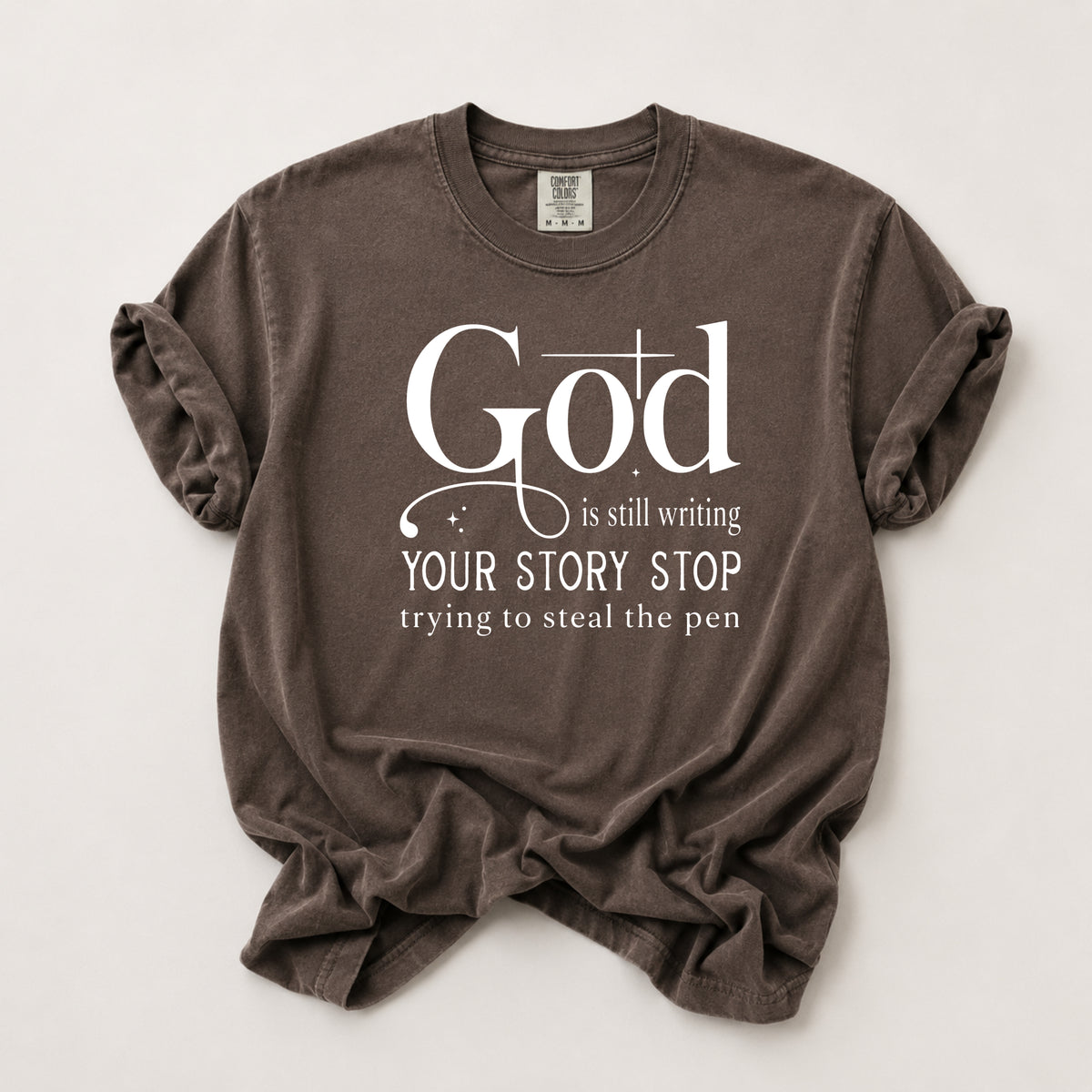 God Is Writing Tee in Black