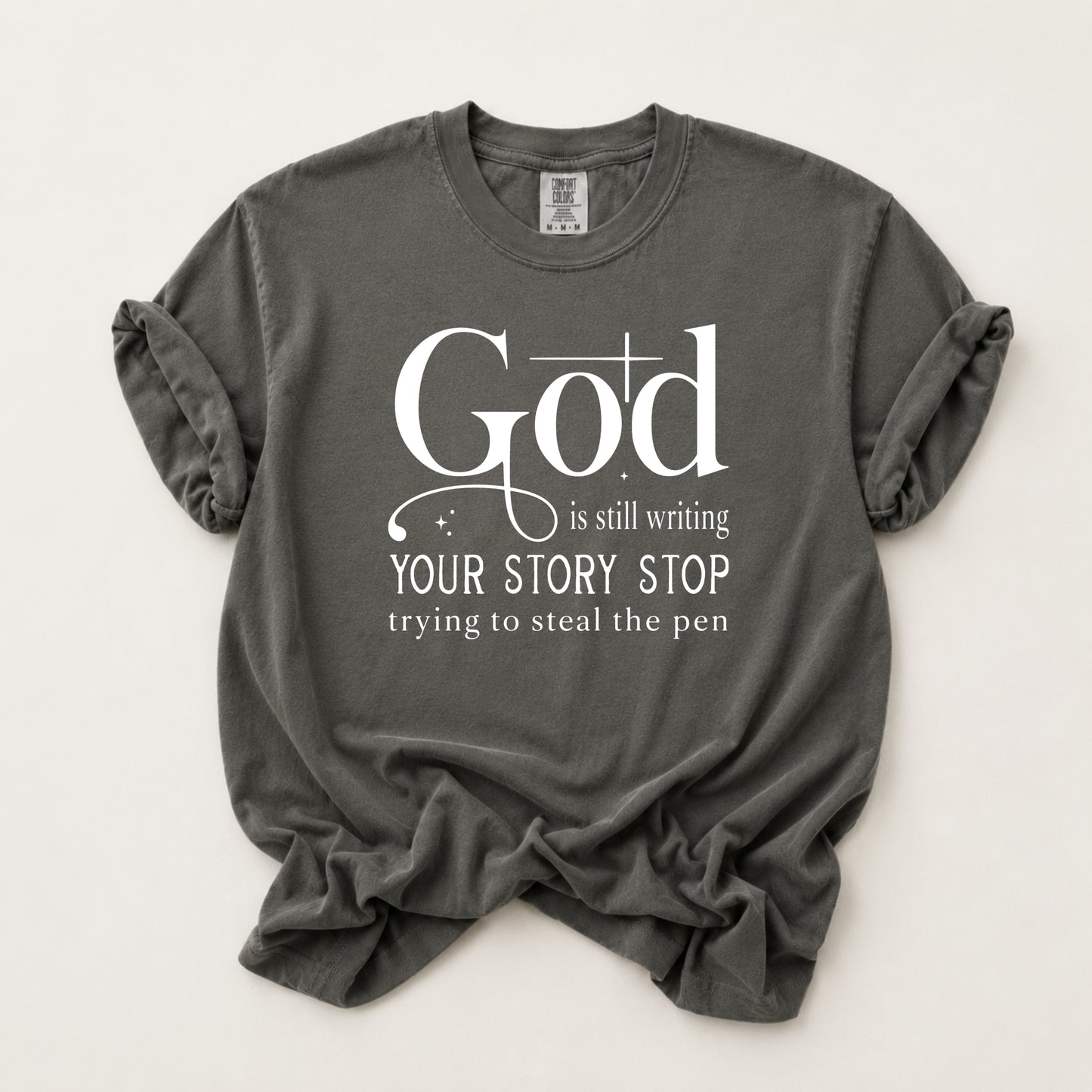 God Is Writing Tee in Pepper