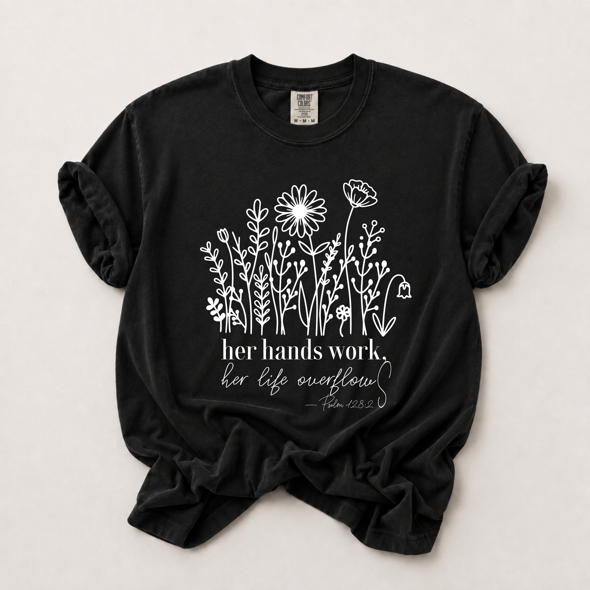 Her Hands Work Tee in Black