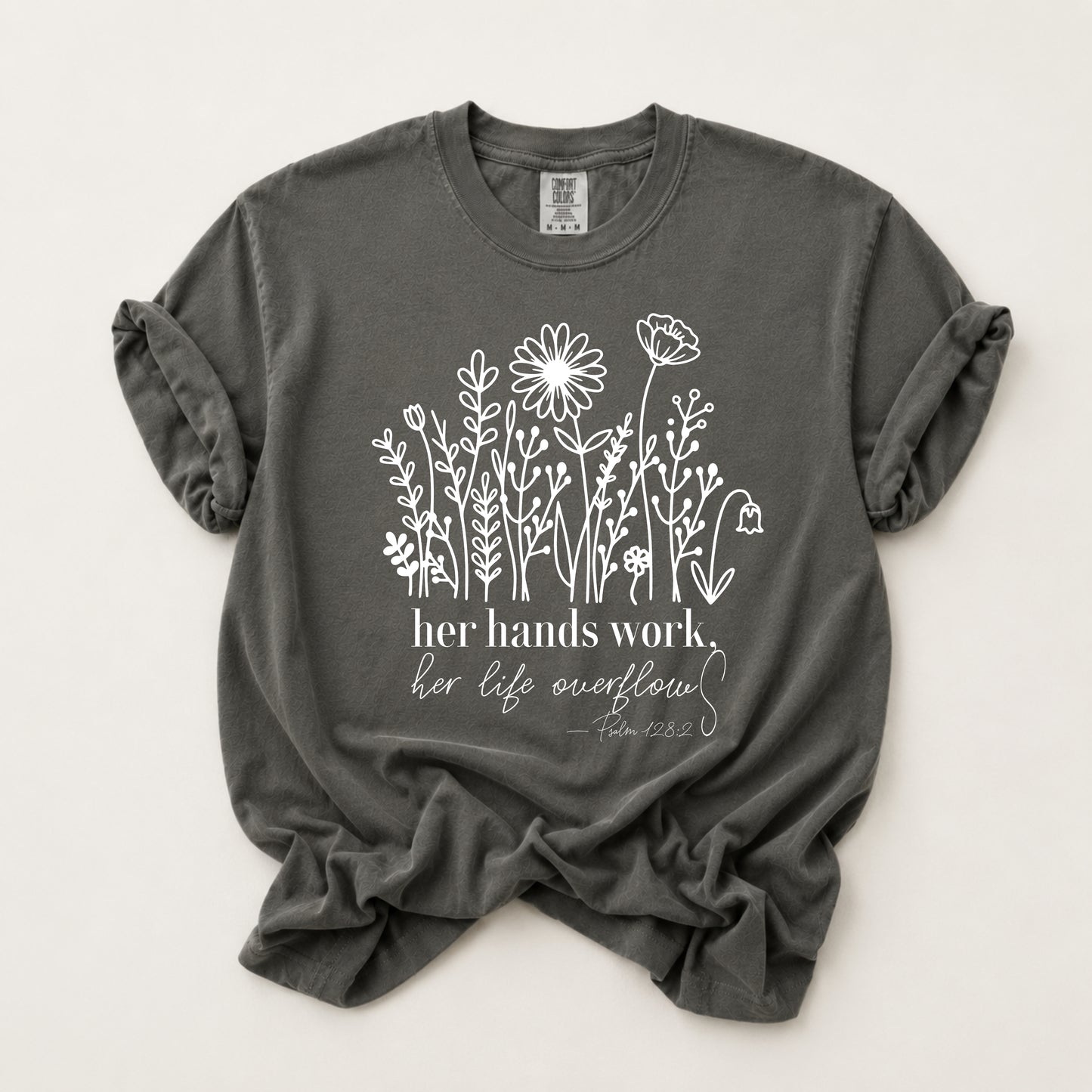 Her Hands Work Tee in Pepper