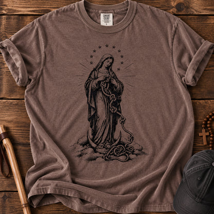 Our Lady Undoer of Knots Tee in Espresso
