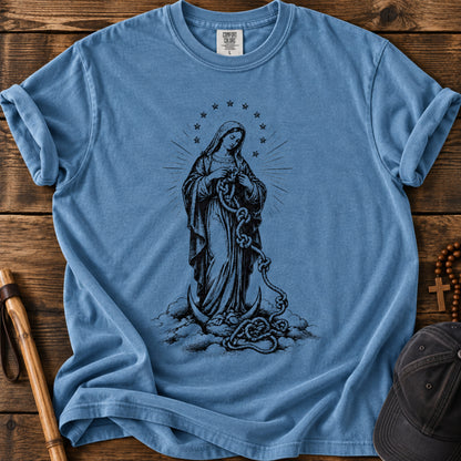 Our Lady Undoer of Knots Tee in Blue Jean