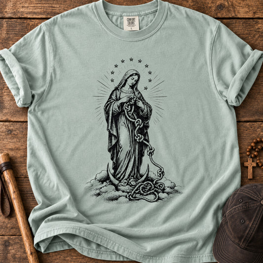 Our Lady Undoer of Knots Tee in Bay