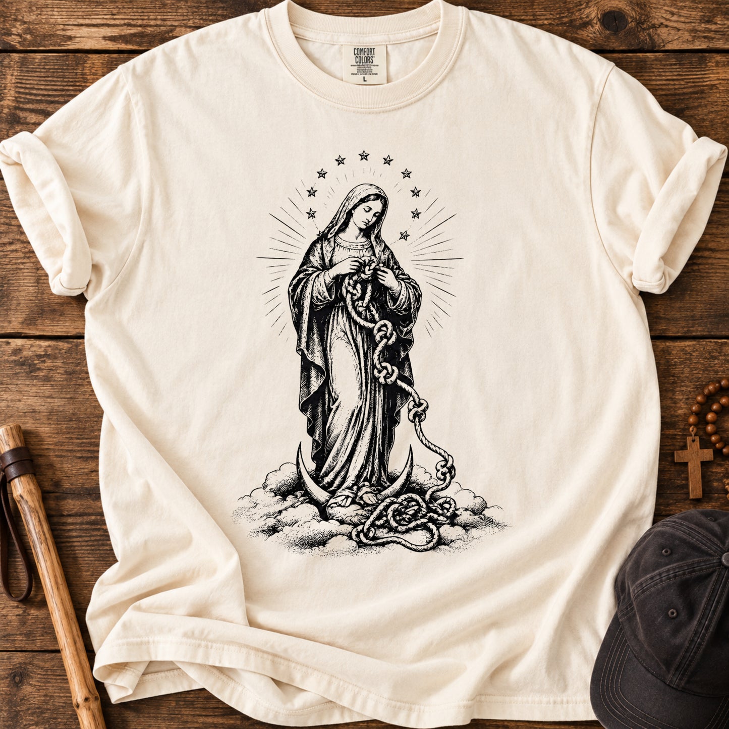 Our Lady Undoer of Knots Tee in Ivory