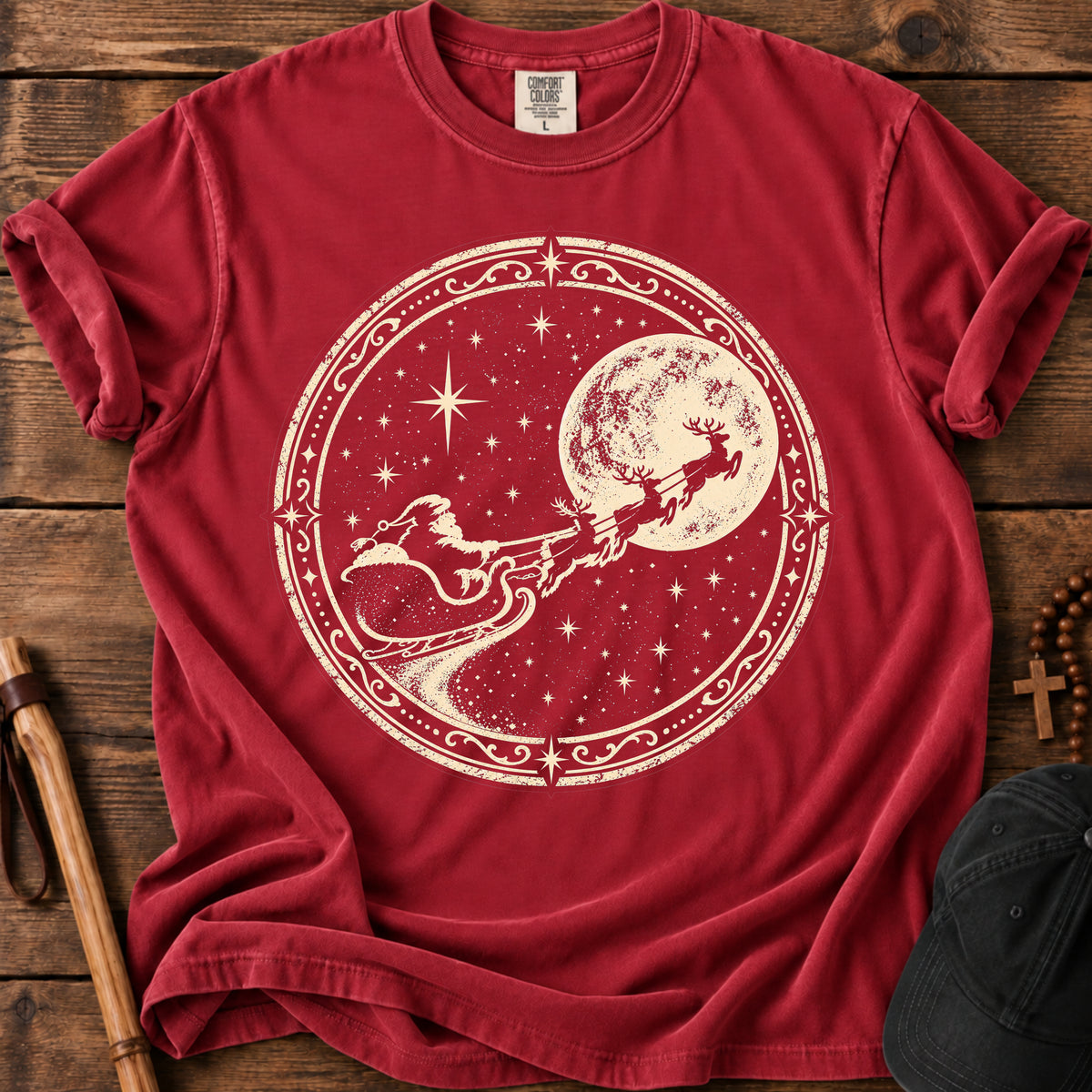 Moonlit Sleigh Tee in Red