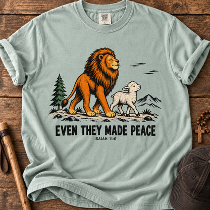 Lion and Lamb Tee in Bay