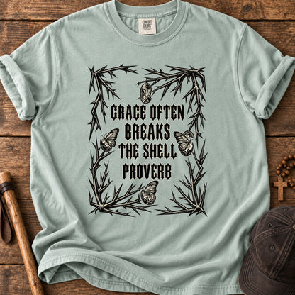 Grace Often Breaks the Shell Tee in Bay