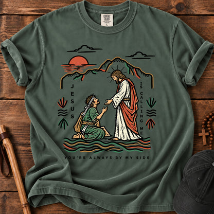 Jesus Standing With Me Tee in Blue Spruce