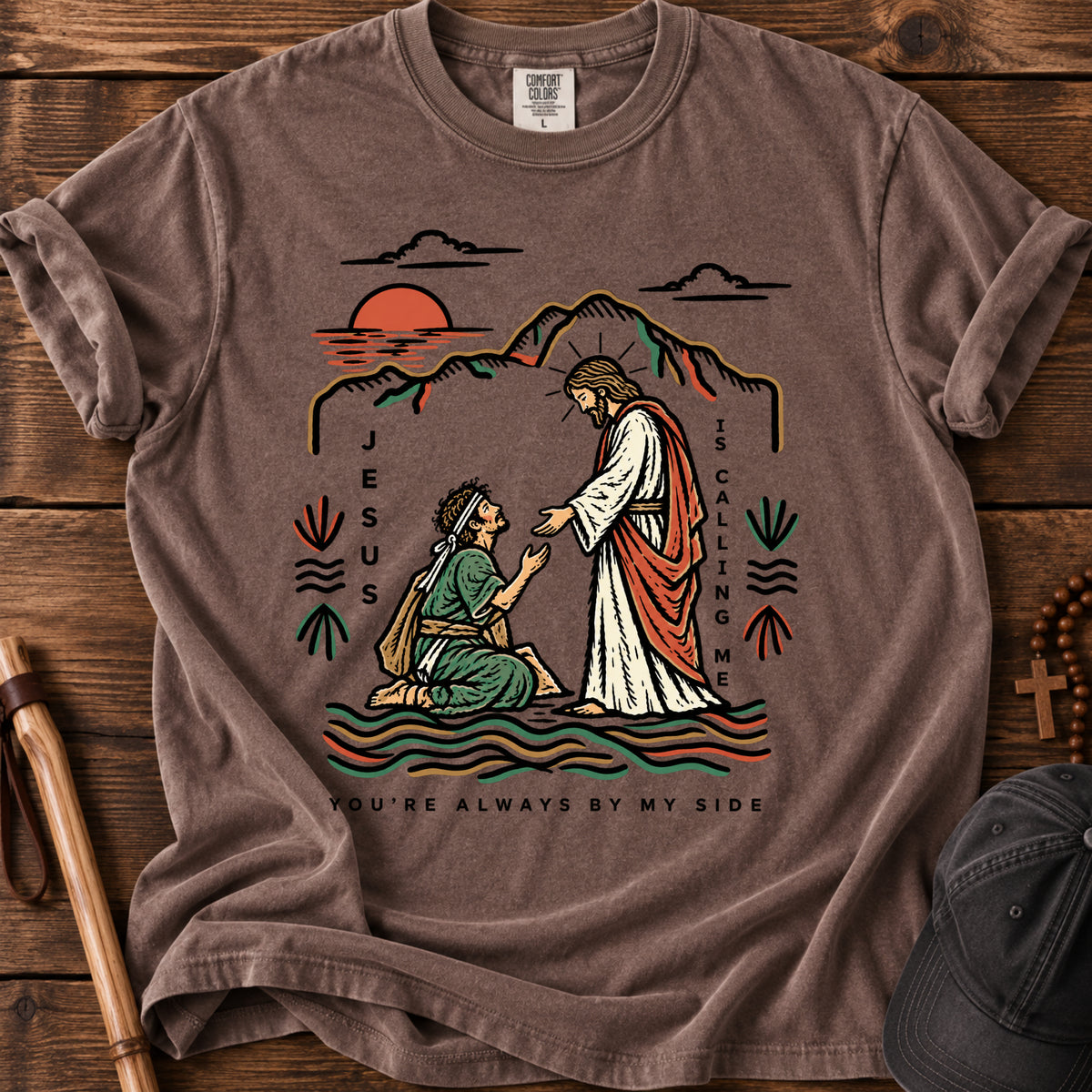 Jesus Standing With Me Tee in Espresso