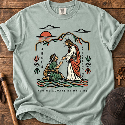 Jesus Standing With Me Tee in Bay