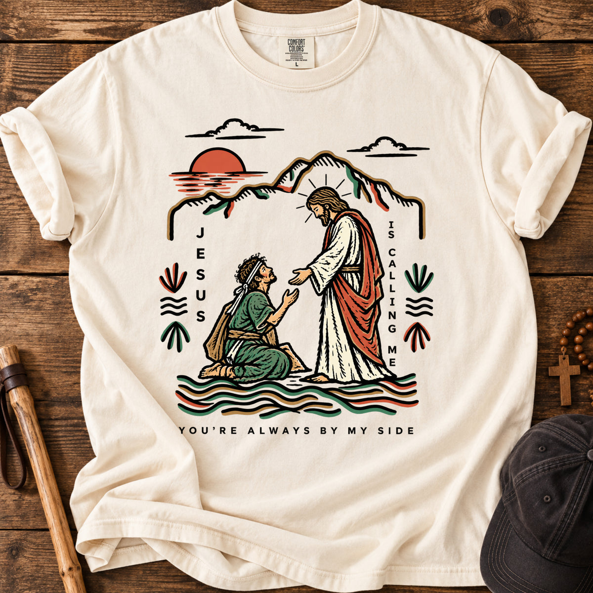Jesus Standing With Me Tee in Ivory