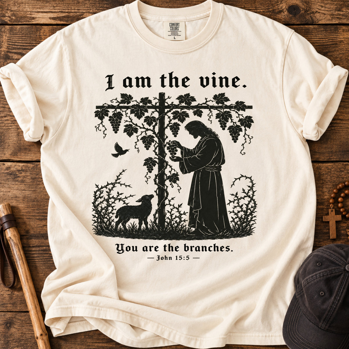 I Am the Vine Tee in Ivory