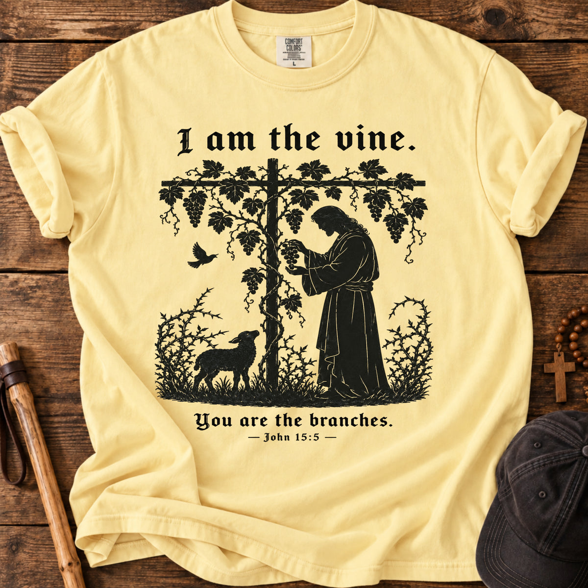 I Am the Vine Tee in Butter