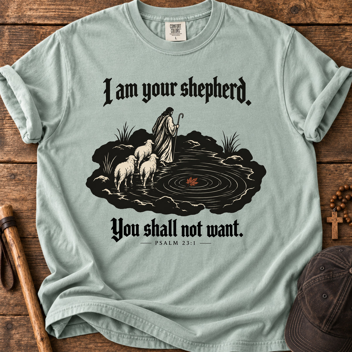I Am Your Shepherd Tee in Bay