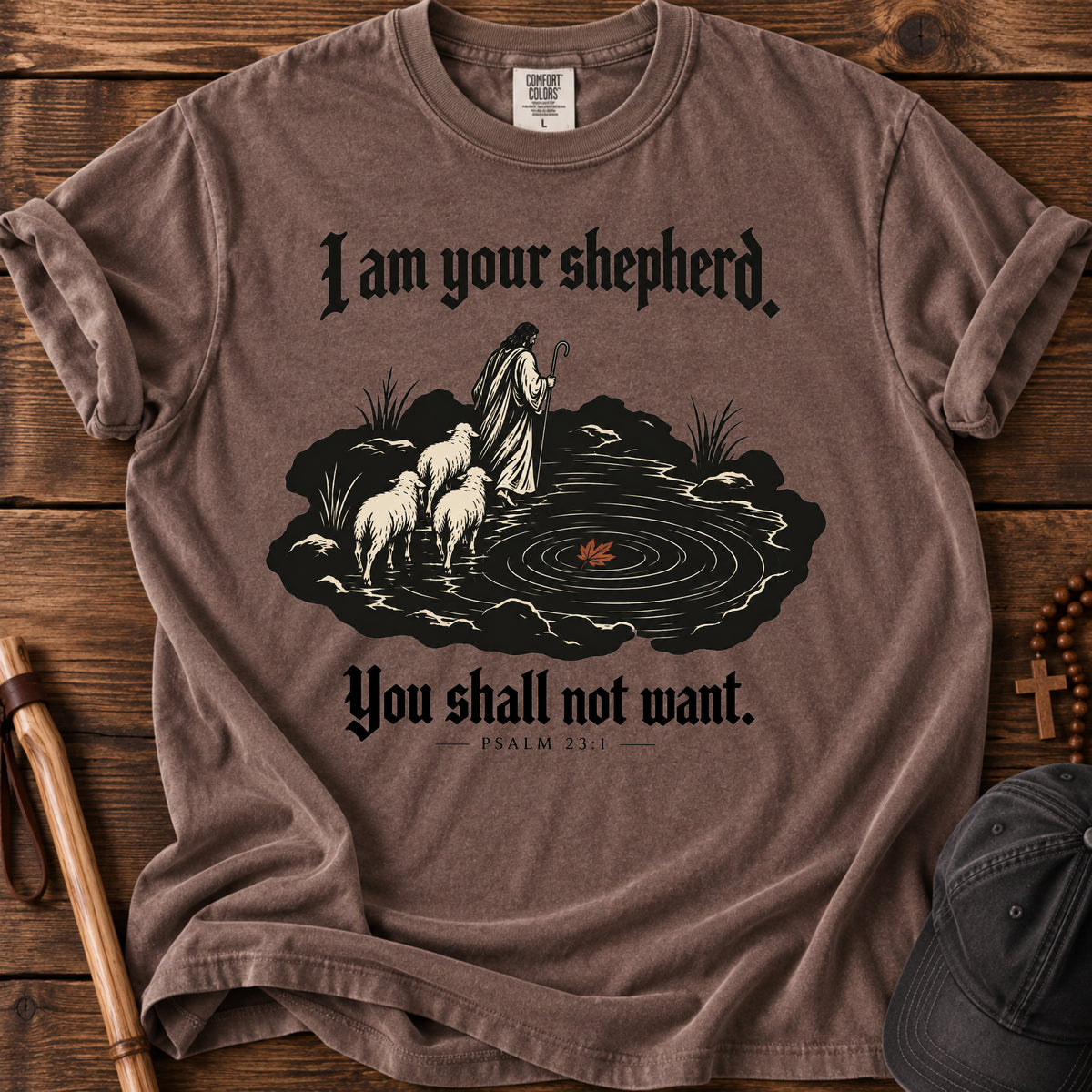 I Am Your Shepherd Tee in Espresso