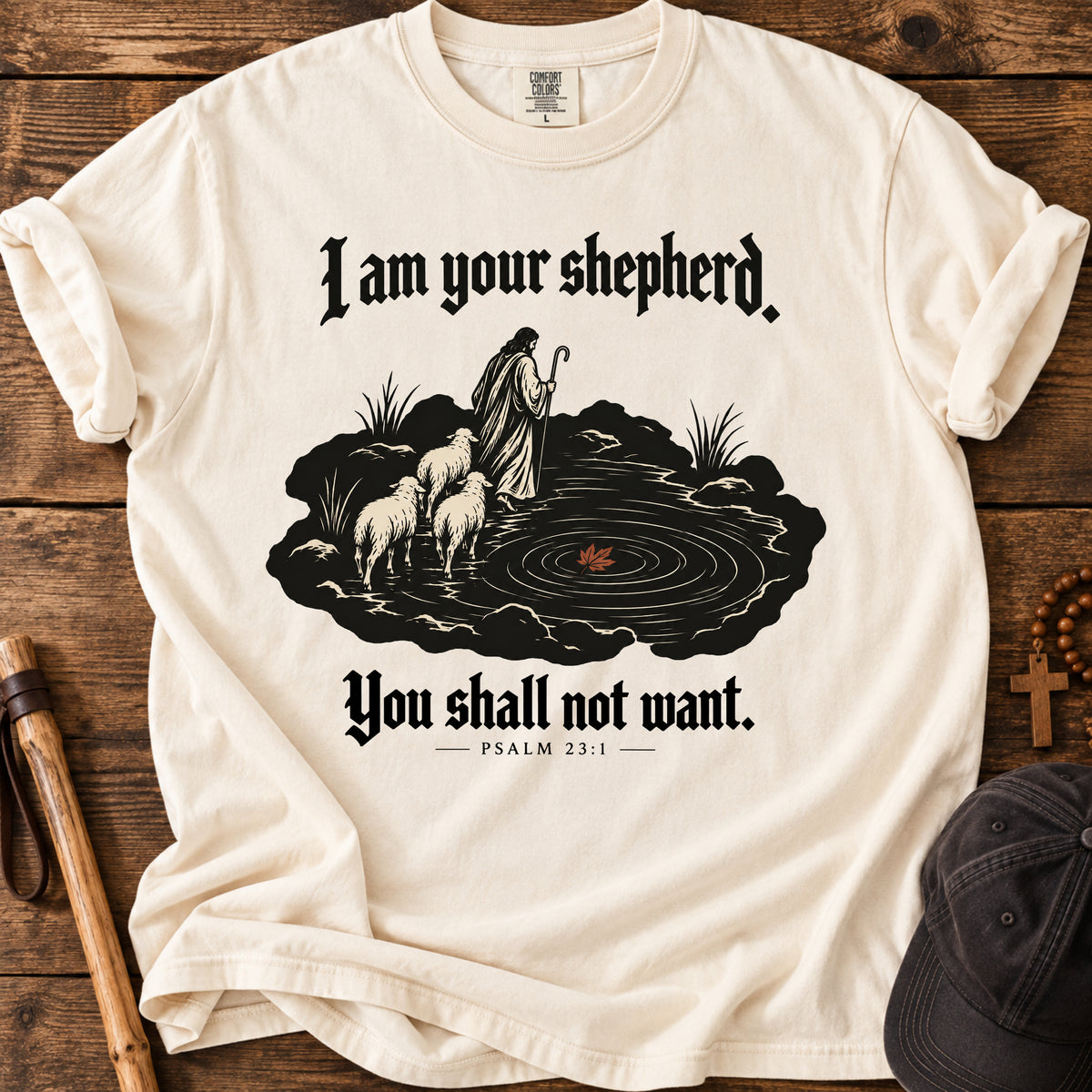 I Am Your Shepherd Tee in Ivory
