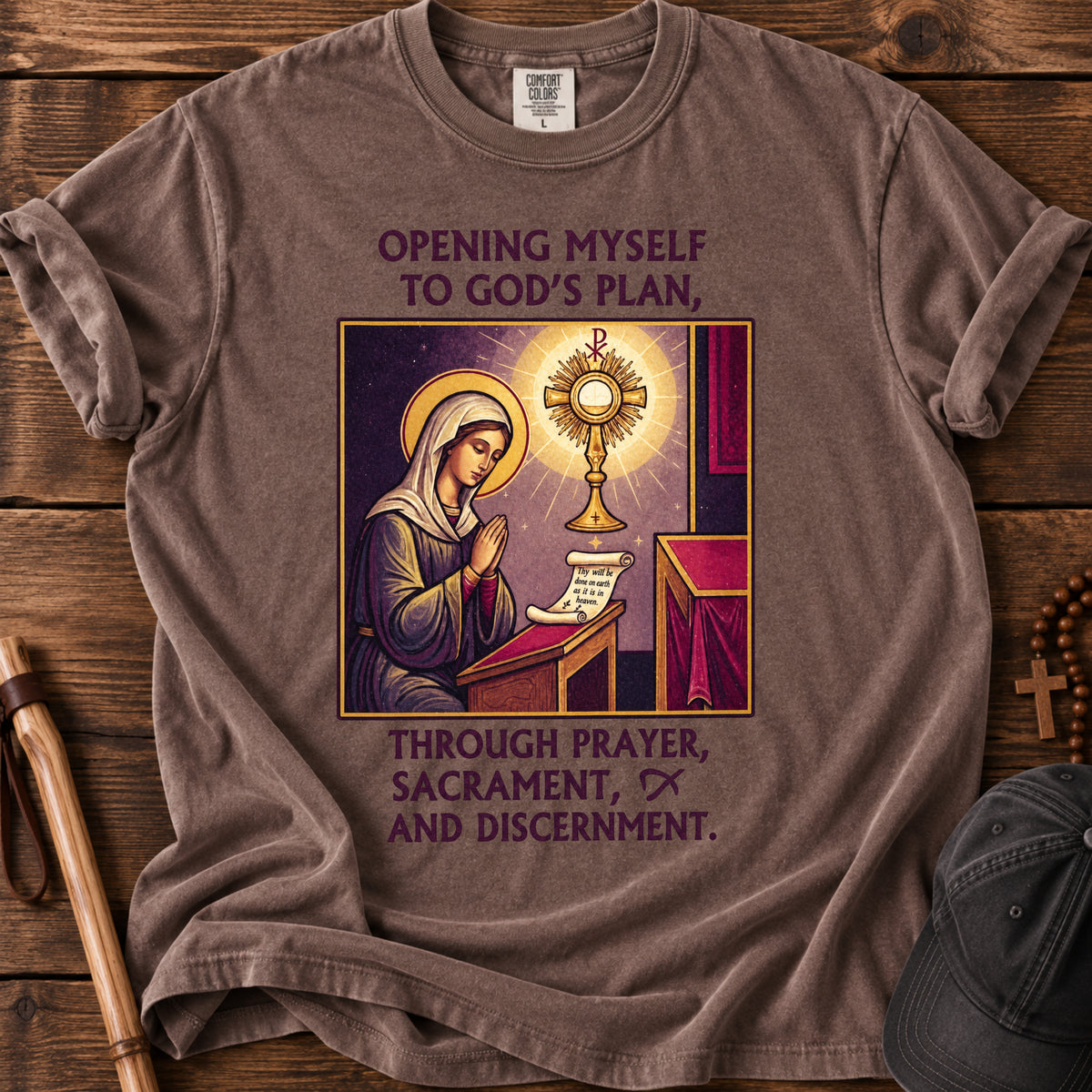 Opening Myself to God's Plan Tee in Espresso