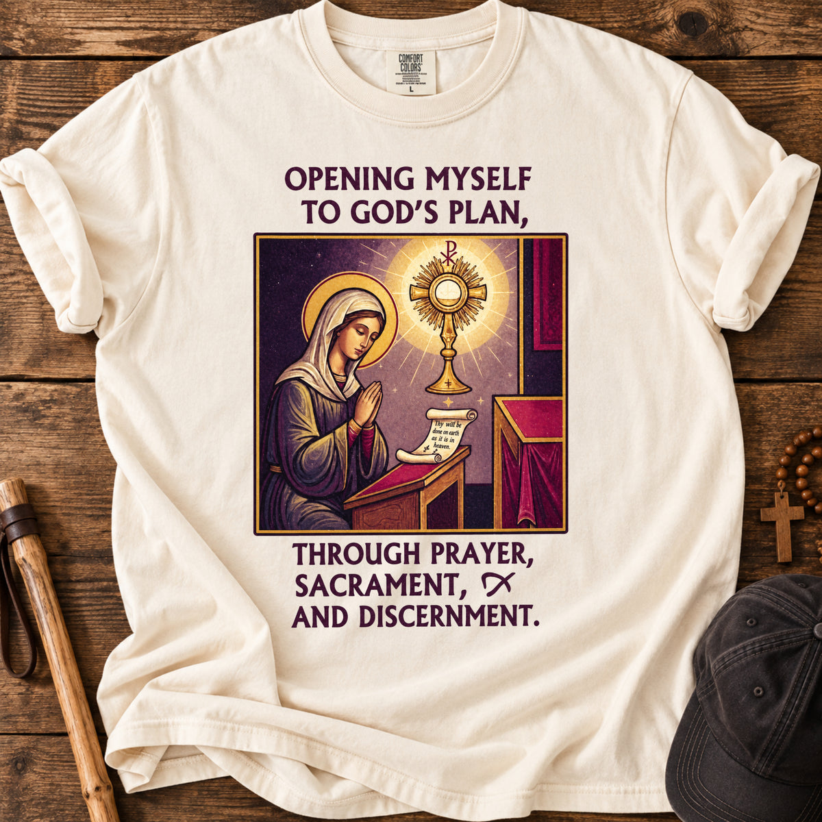 Opening Myself to God's Plan Tee in Ivory