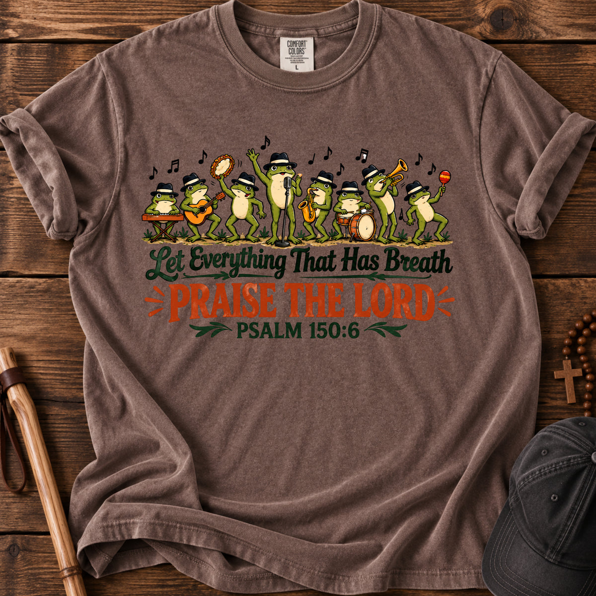 Psalm 150 Praise Tee in Espresso