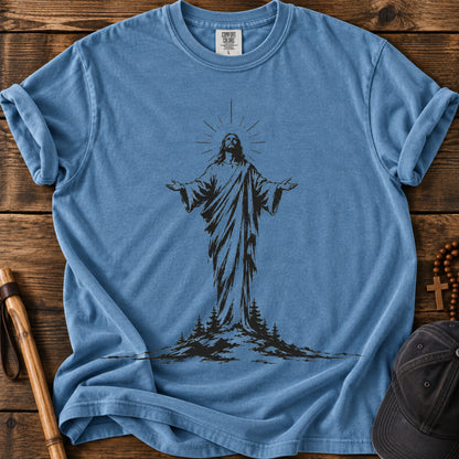 Jesus On The Mountain Tee in Blue Jean