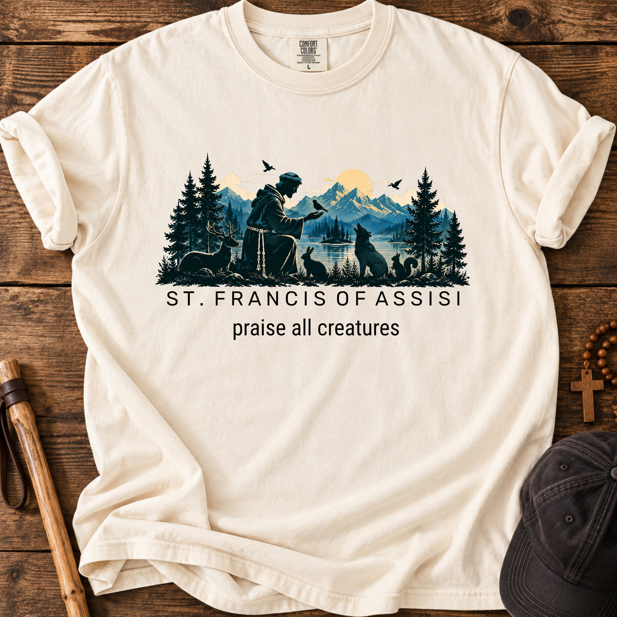 St. Francis Tee in Ivory