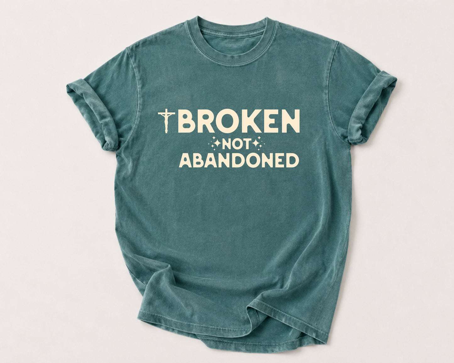 Broken Not Abandoned T-Shirt in Blue Spruce