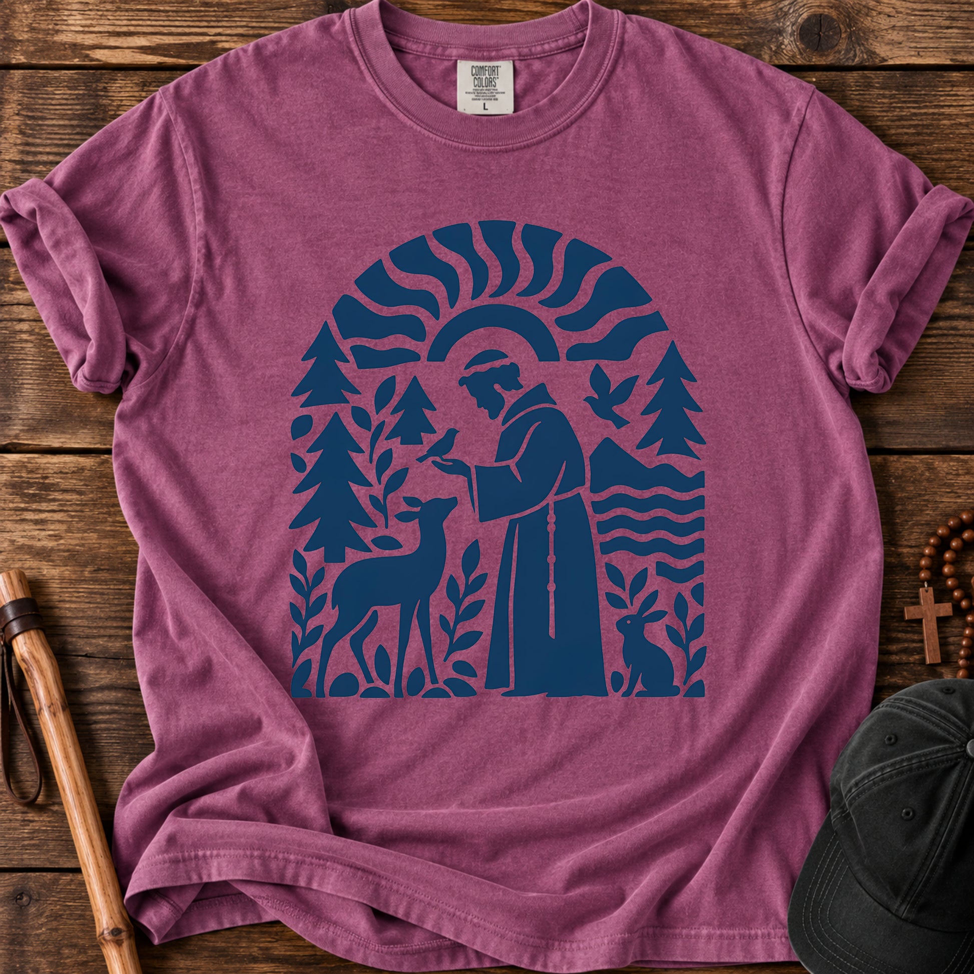 Saint Francis Nature Tee in Berry