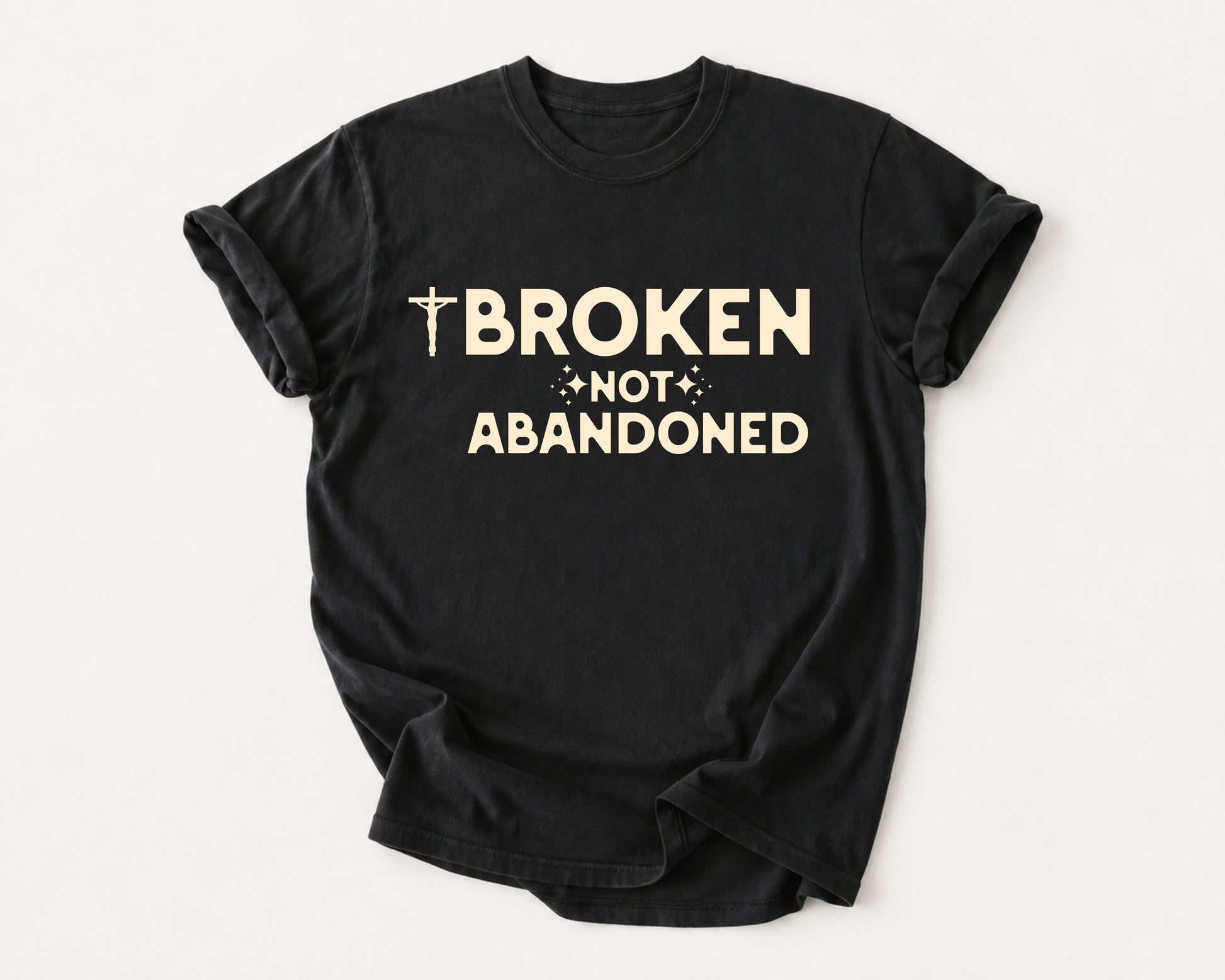 Broken Not Abandoned T-Shirt in Black