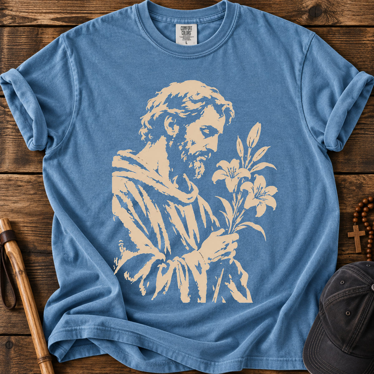Saint Joseph Tee in Blue Jean