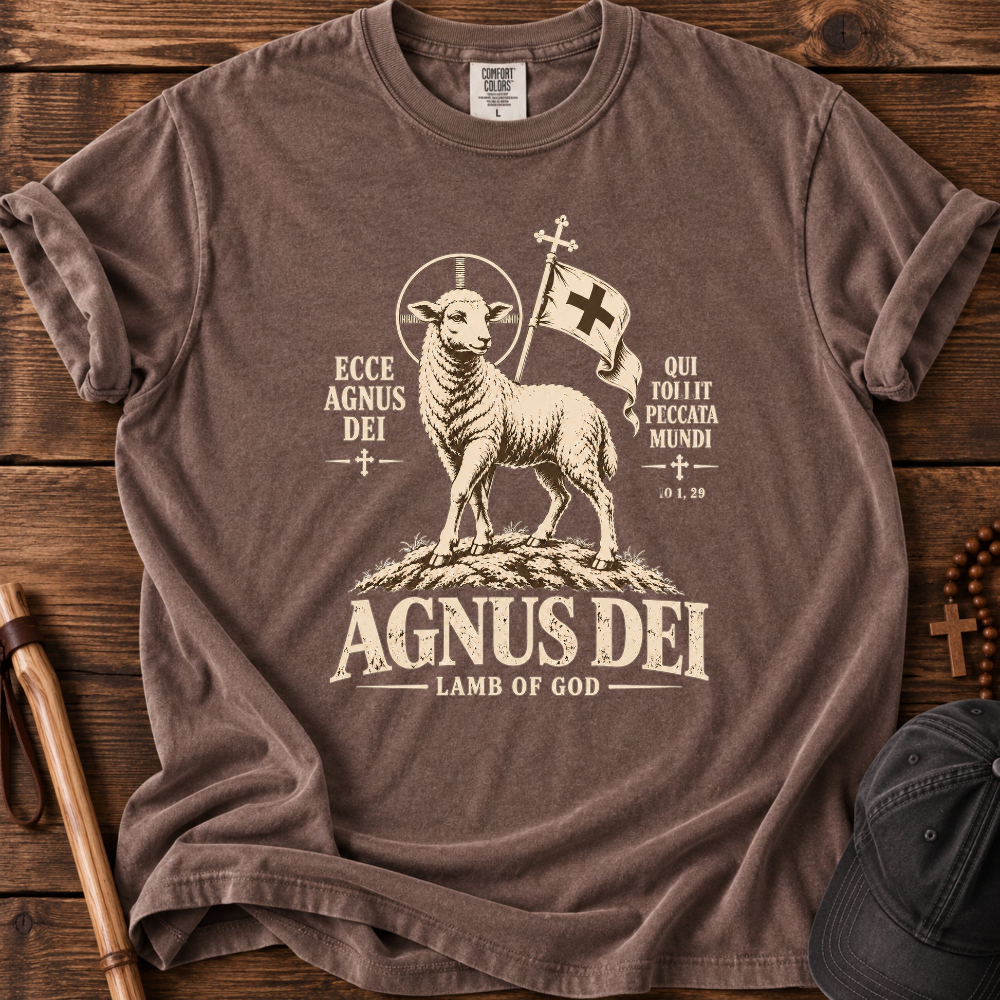 Agnus Dei Tee in Espresso