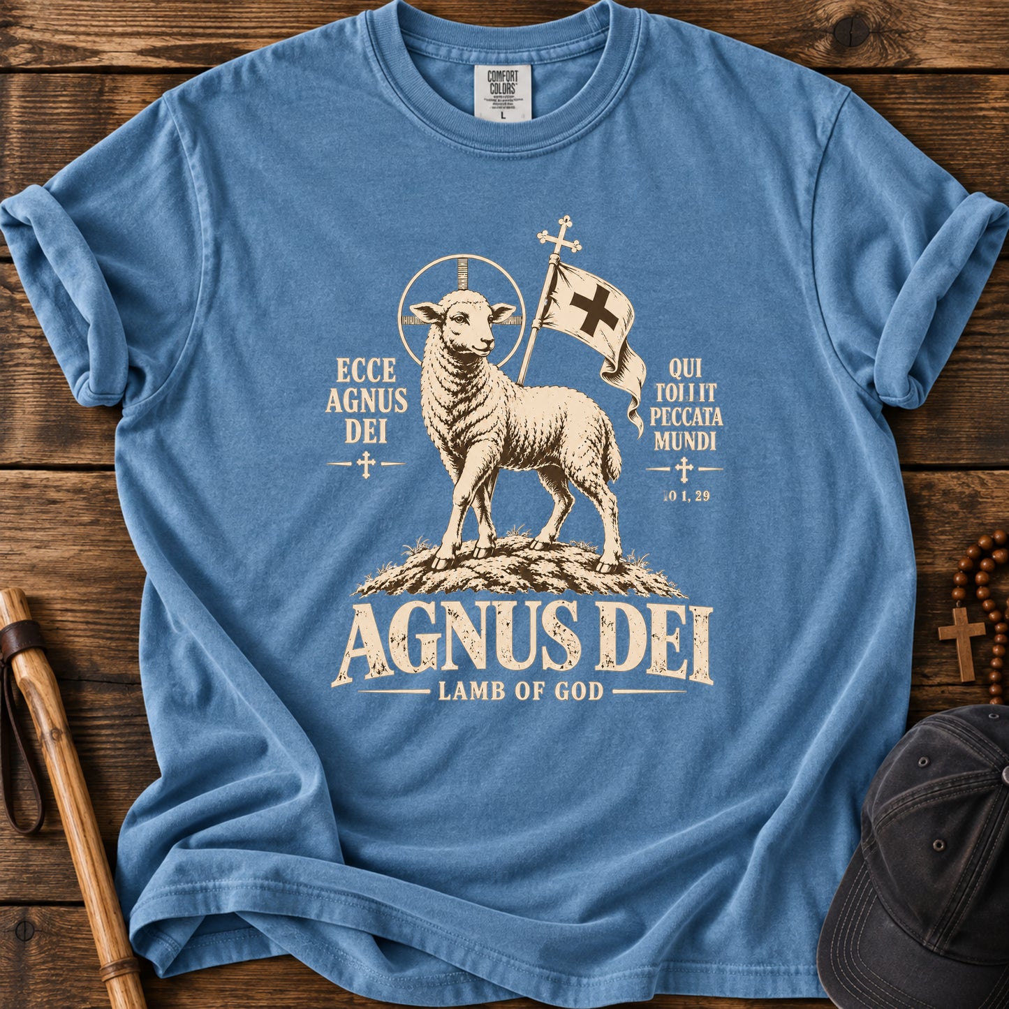 Agnus Dei Tee in Grey