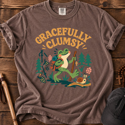 Gracefully Clumsy Frog Tee in Espresso