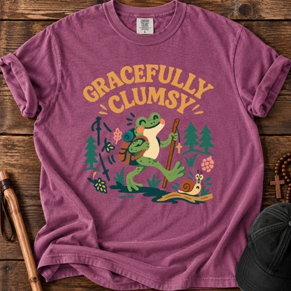 Gracefully Clumsy Frog Tee in Berry