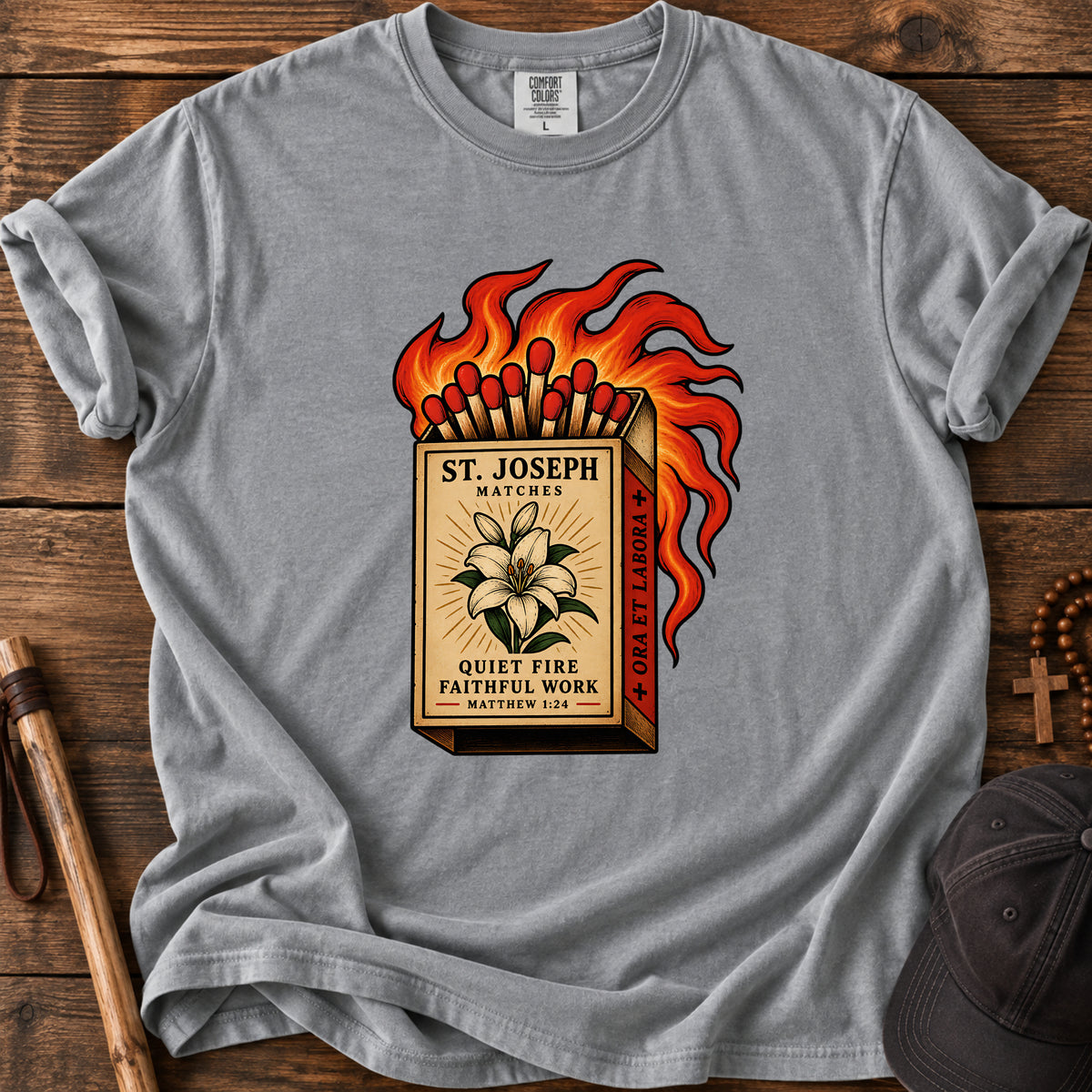 St. Joseph Matches Tee in Grey