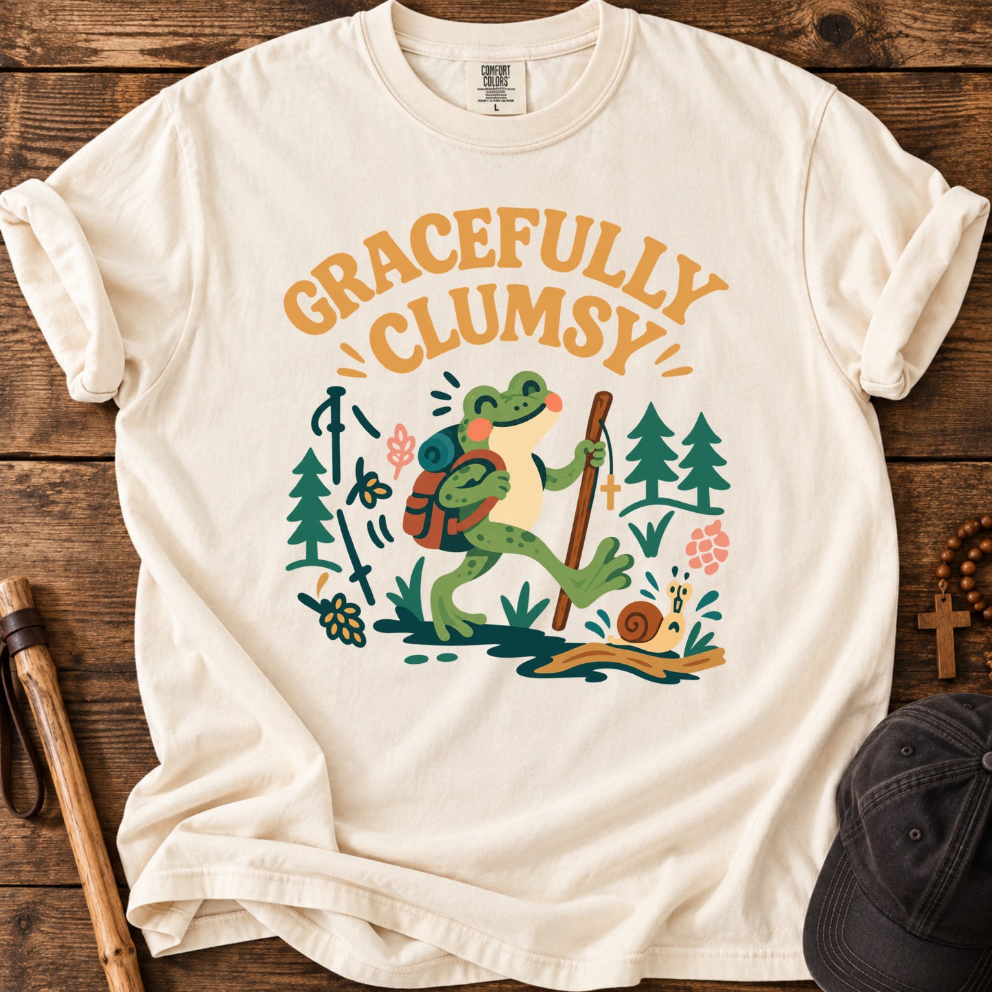 Gracefully Clumsy Frog Tee in Ivory