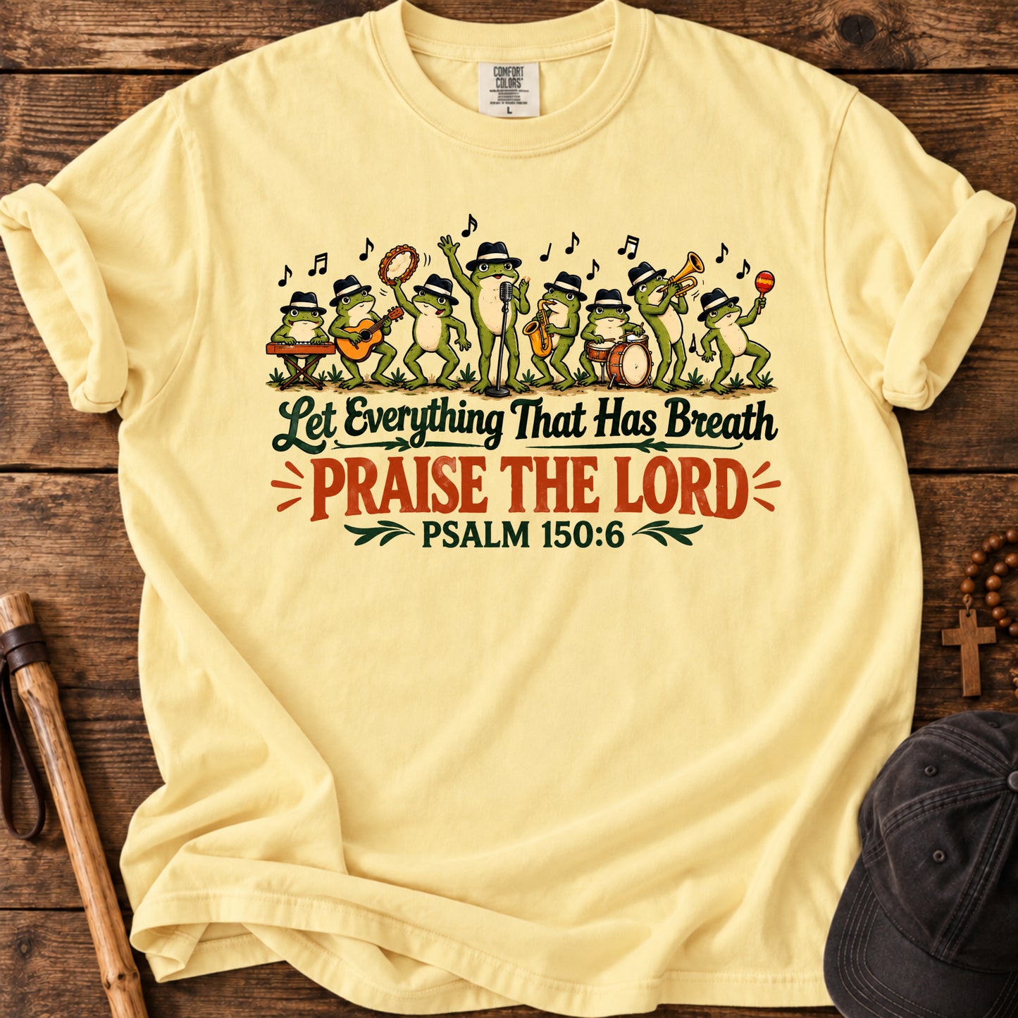 Psalm 150 Praise Tee in Butter